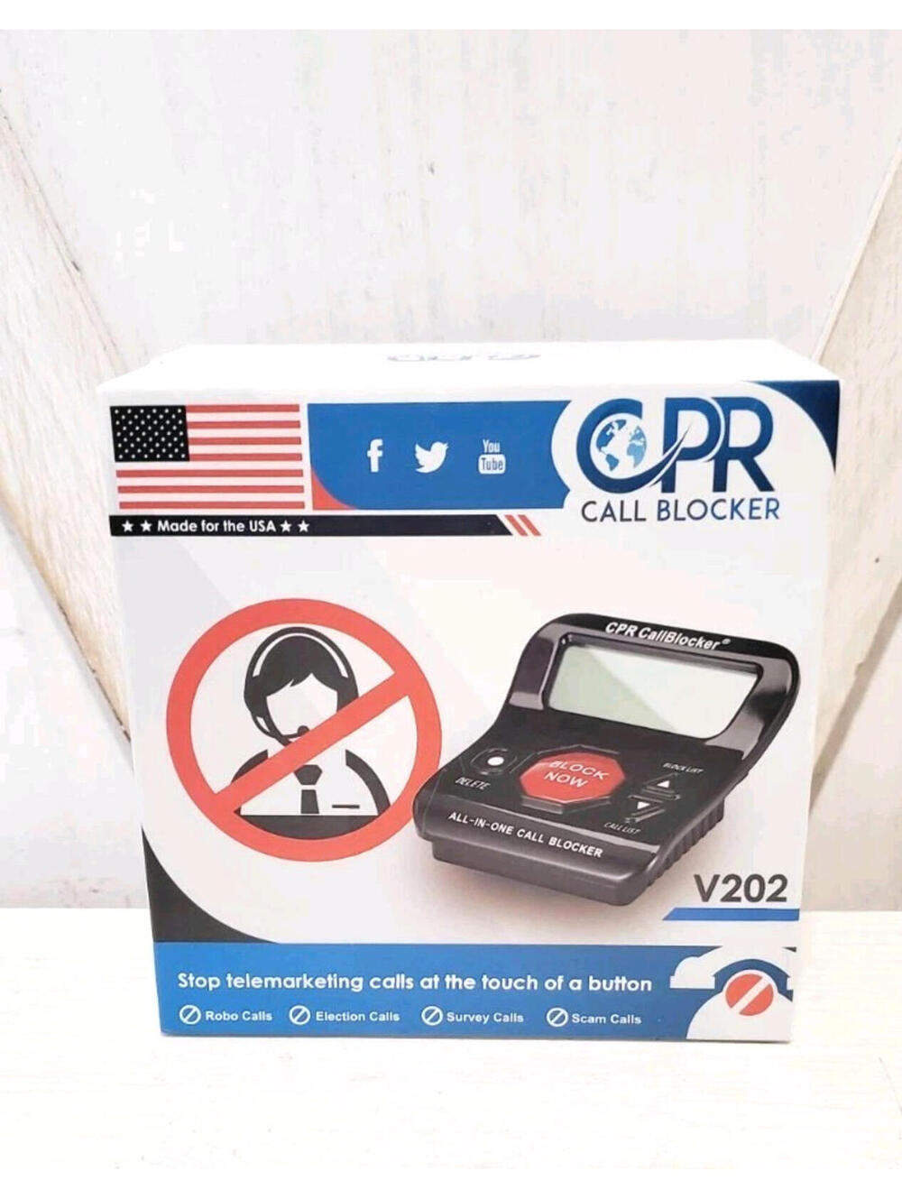 CPR V202 Call Blocker - Blocks Robocalls Scam & Unwanted Calls New SEALED